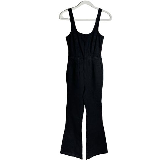 Madewell Denim Flare Leg Jumpsuit in Bonner Wash Black Size 0 NWOT Sleeveless - Picture 5 of 16